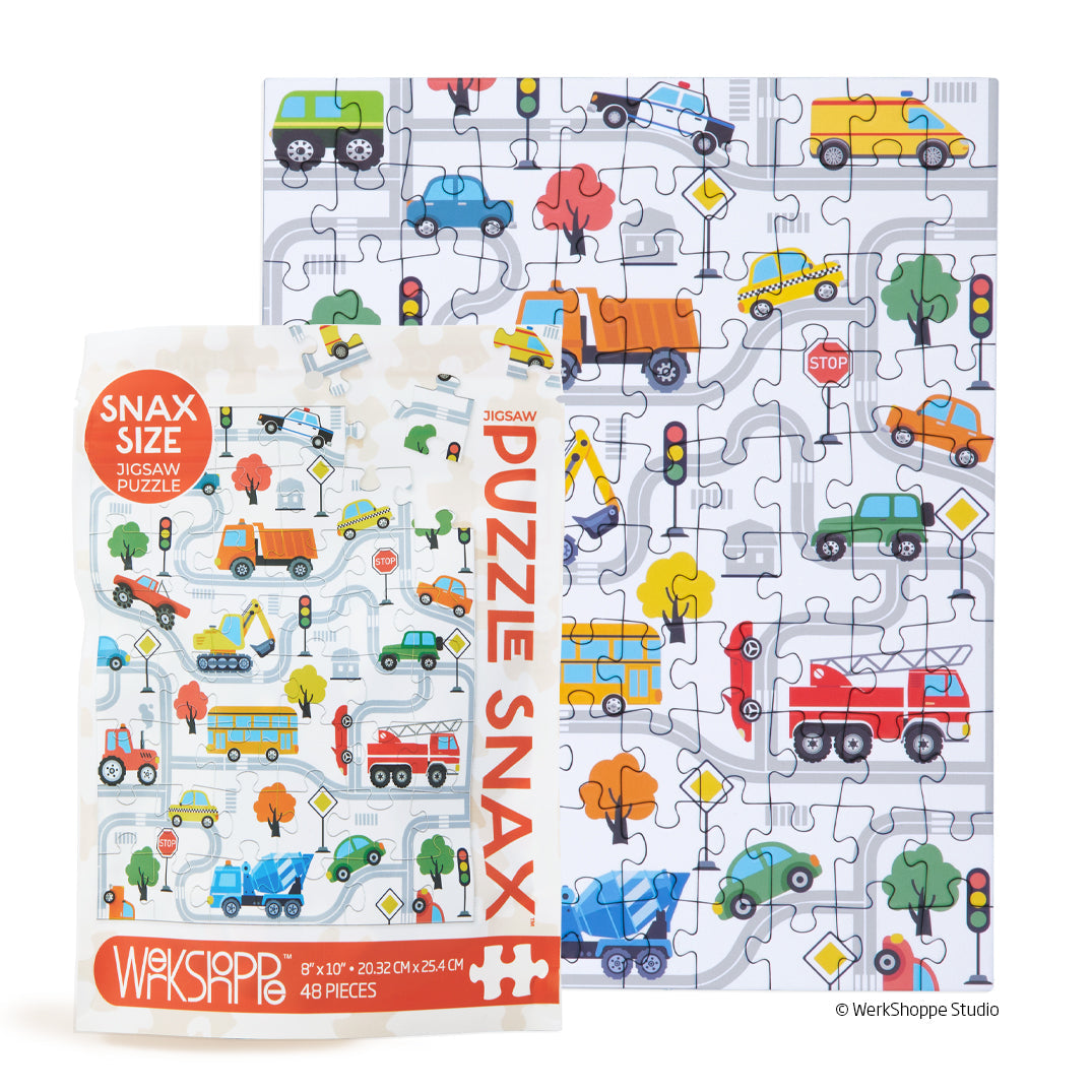 Trucks and Transportation 48 Puzzle Piece Snax - World of Puzzle