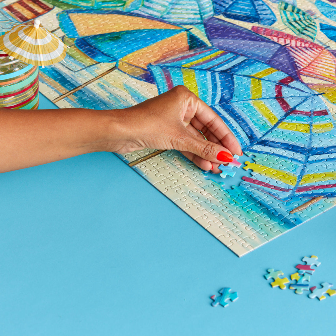 Umbrella Beach 1000 Piece Jigsaw Puzzle - World of Puzzle