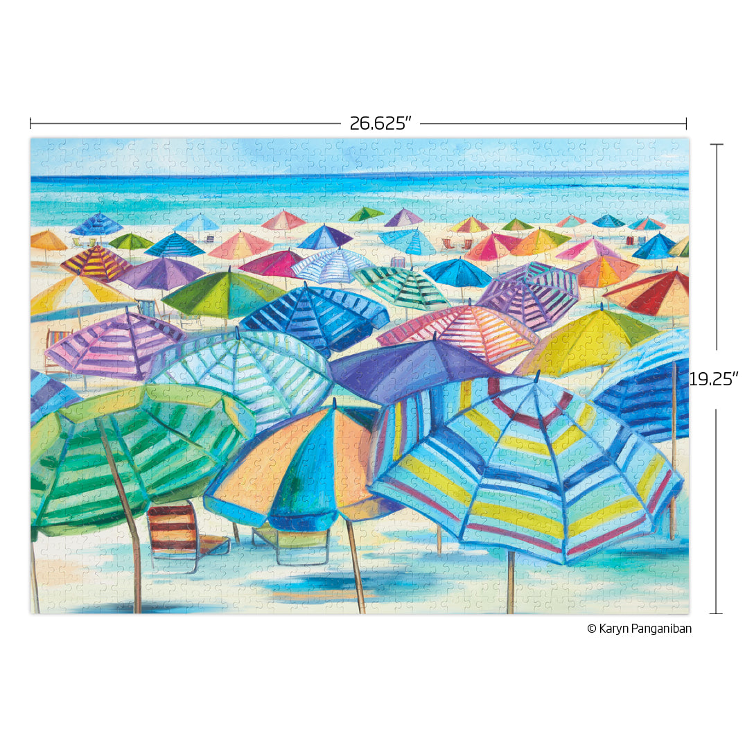 Umbrella Beach 1000 Piece Jigsaw Puzzle - World of Puzzle